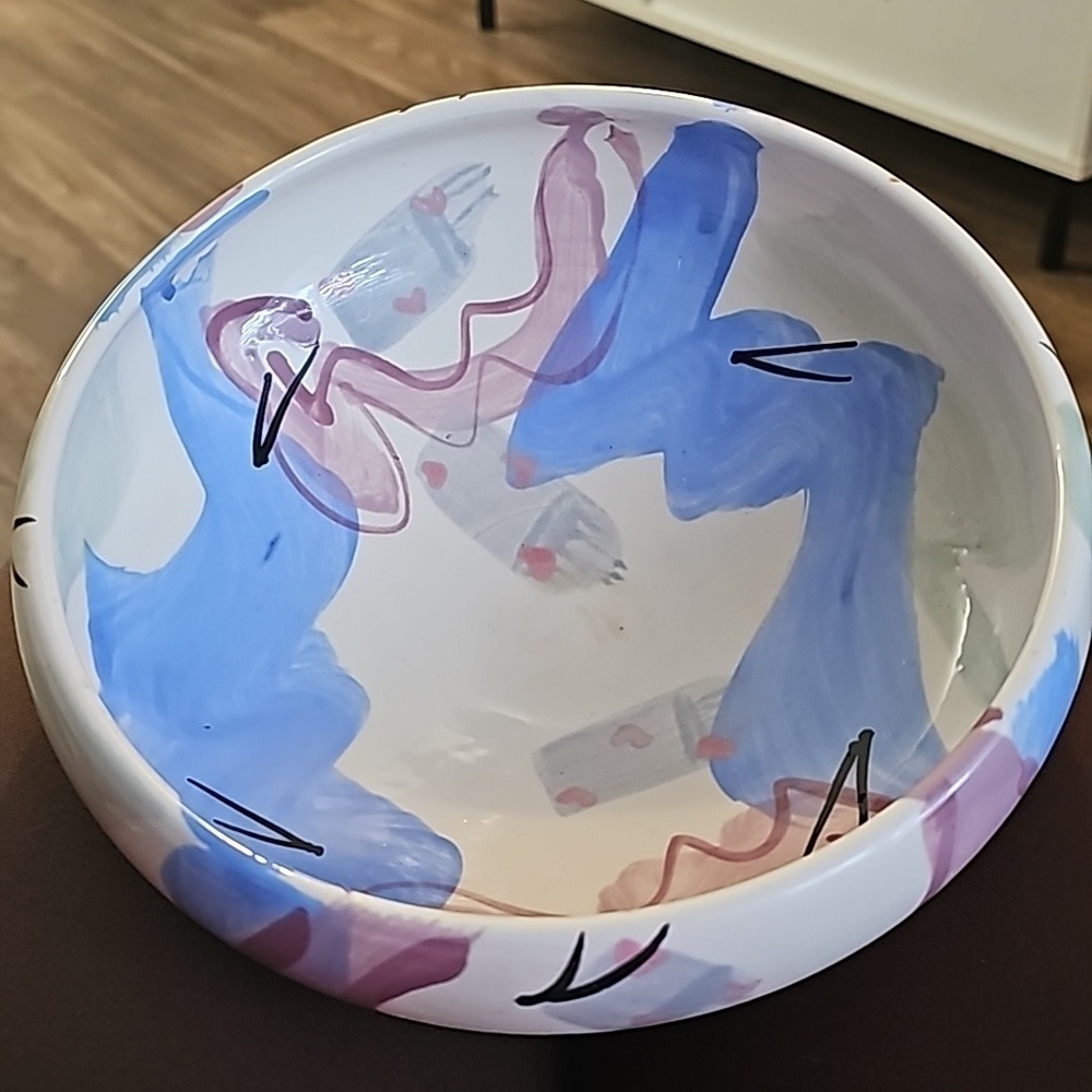 Vintage Burhans hand painted bowl